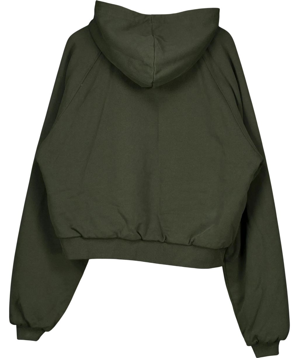 EME STUDIOS Green Desire Mountain Green Full Zip Hoodie, size UK M — care label