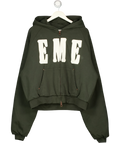 EME STUDIOS Green Desire Mountain Green Full Zip Hoodie, size UK M — front