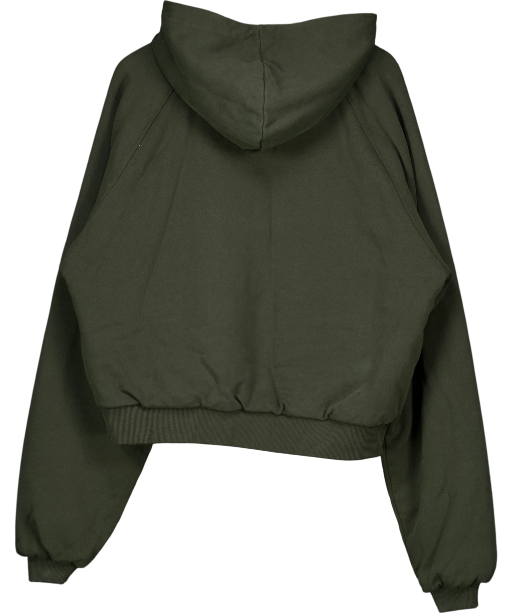 EME STUDIOS Green Desire Mountain Green Full Zip Hoodie, size UK M — back