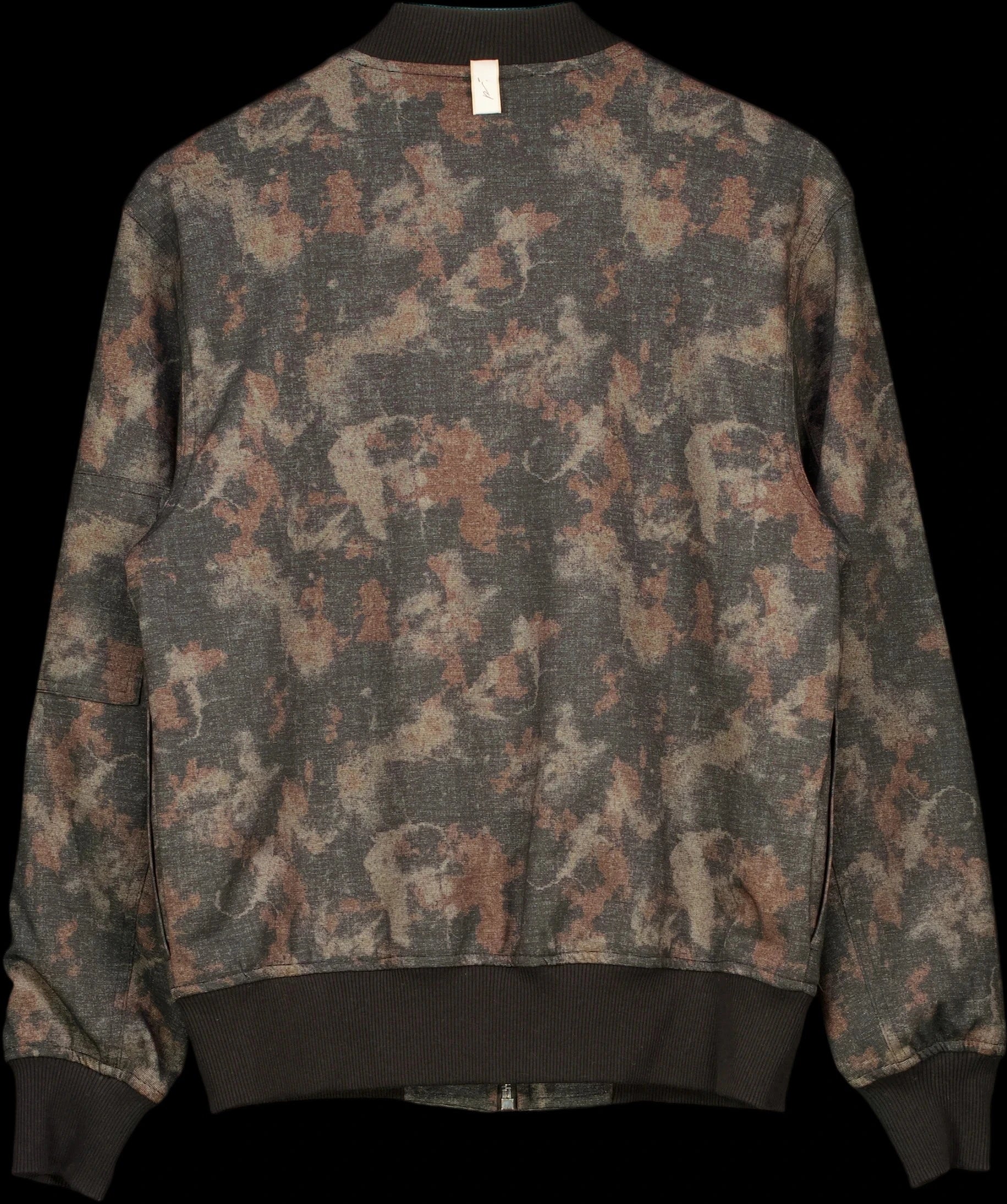 Prevu Black Nant Camouflage Bomber Jacket, size UK M — label