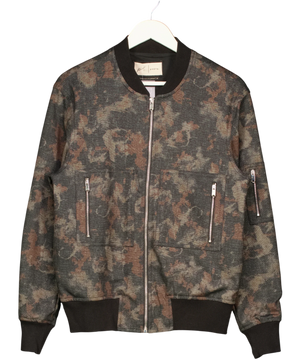 Prevu Black Nant Camouflage Bomber Jacket UK M