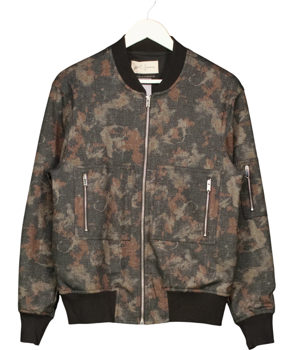 Prevu Black Nant Camouflage Bomber Jacket, size UK M — front
