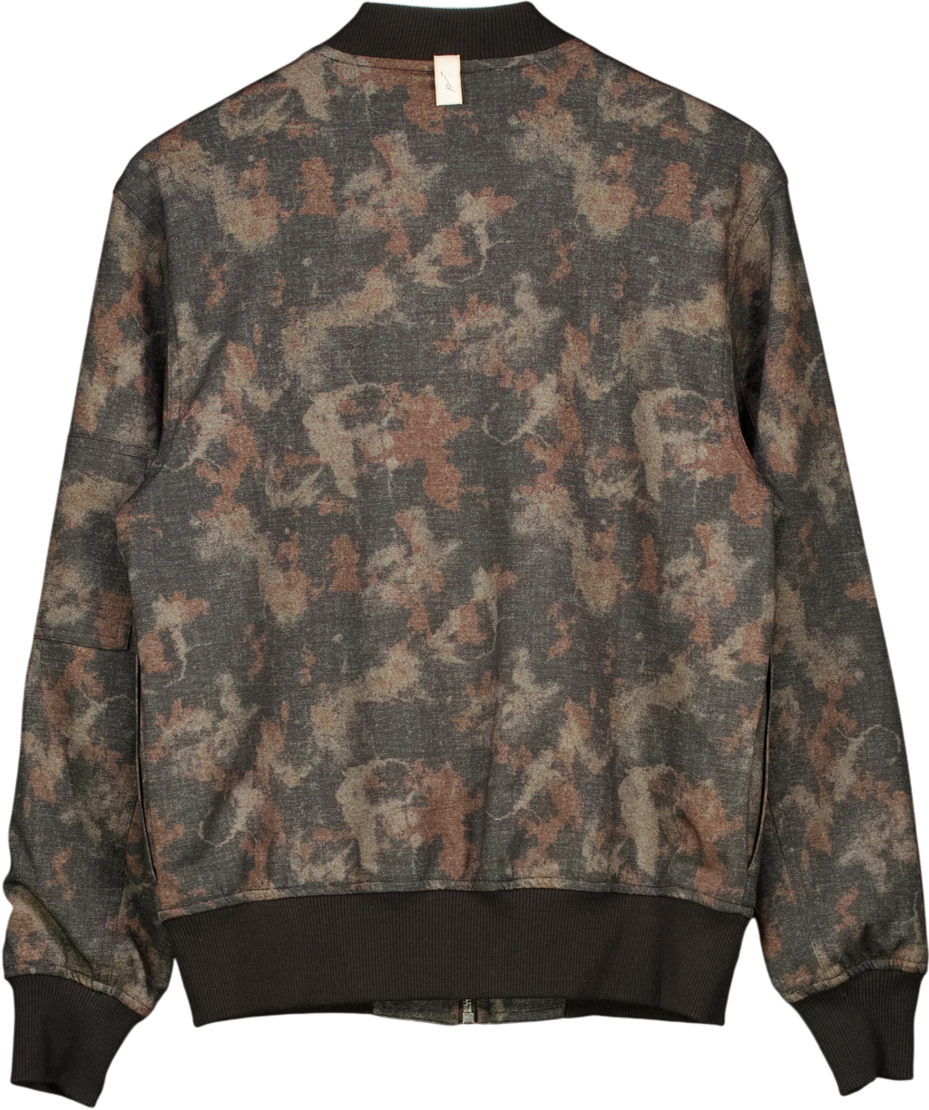 Prevu Black Nant Camouflage Bomber Jacket, size UK M — back