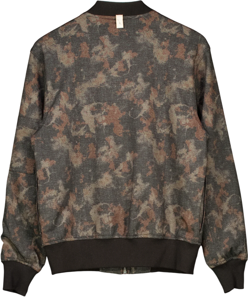 Prevu Black Nant Camouflage Bomber Jacket, size UK M — back