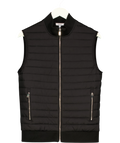REISS Black Pluto Hybrid Quilted Gilet Black, size UK S — front