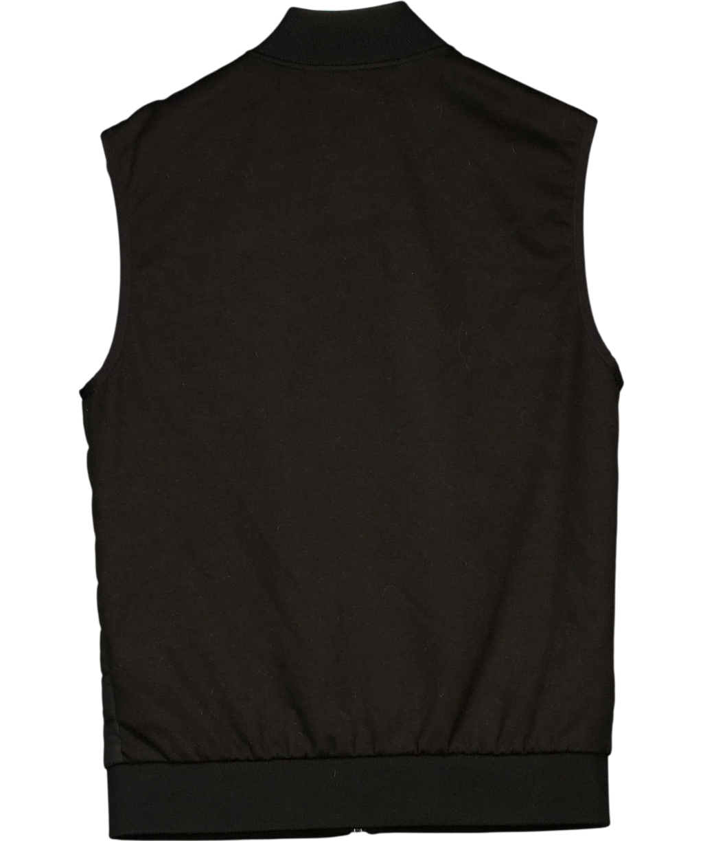 REISS Black Pluto Hybrid Quilted Gilet Black, size UK S — back