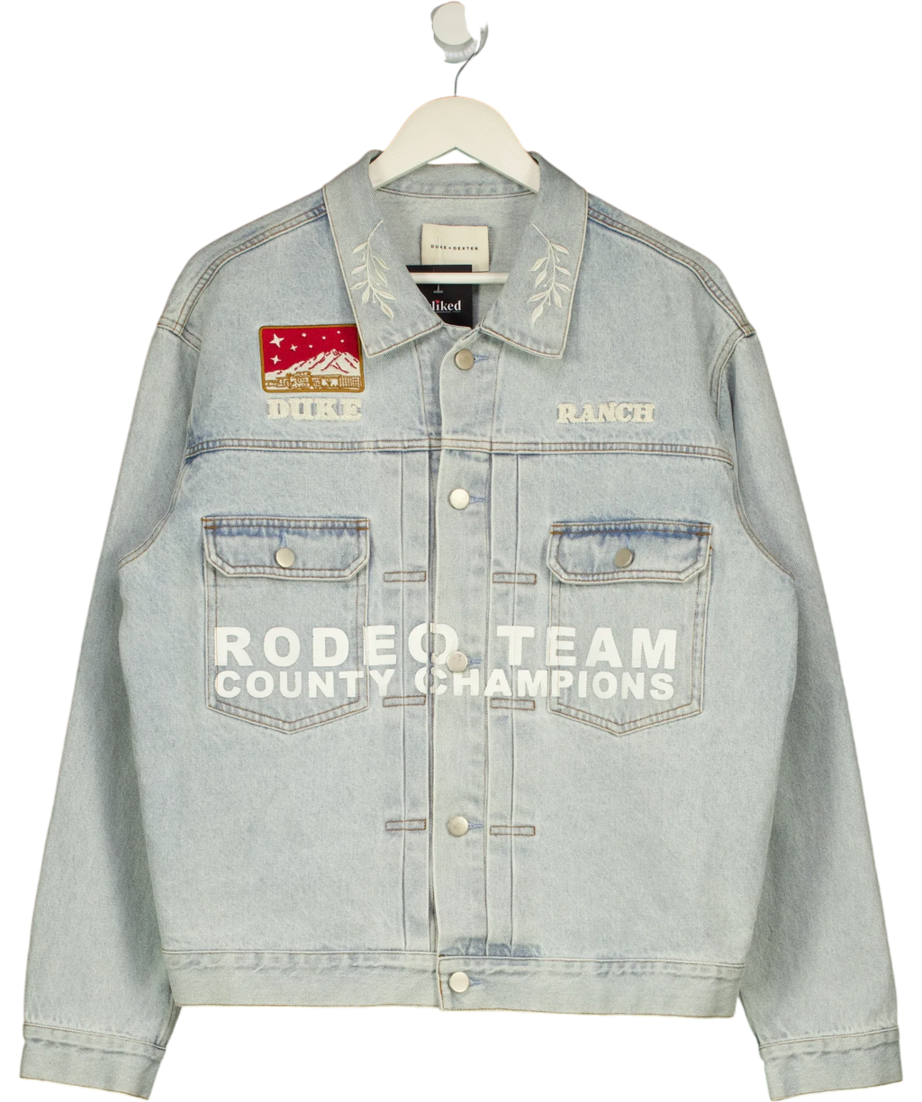 Duke + Dexter Blue Denim Jacket UK M — Front