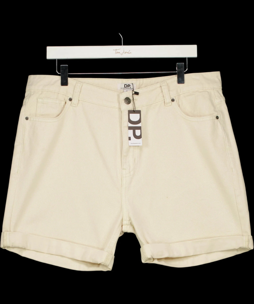 dorothy perkins Cream Turn Up Denim Boyfriend Shorts Ecru 1, size UK 14 — detail