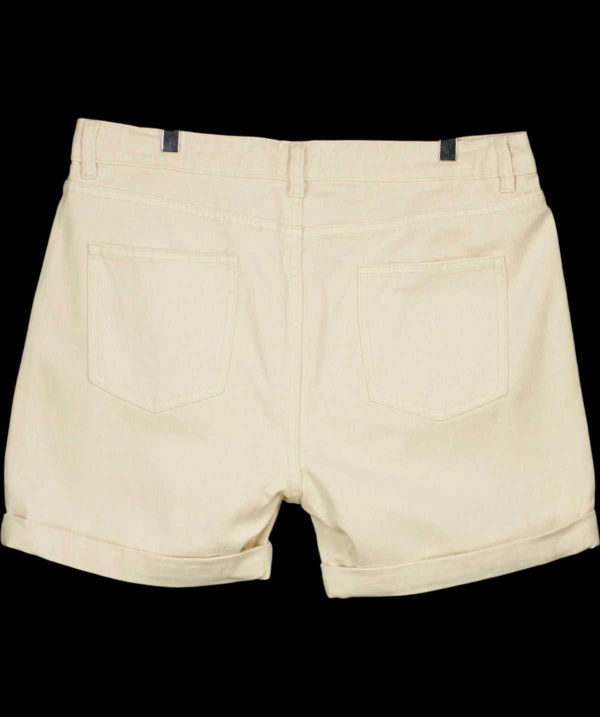 dorothy perkins Cream Turn Up Denim Boyfriend Shorts Ecru 1, size UK 14 — label