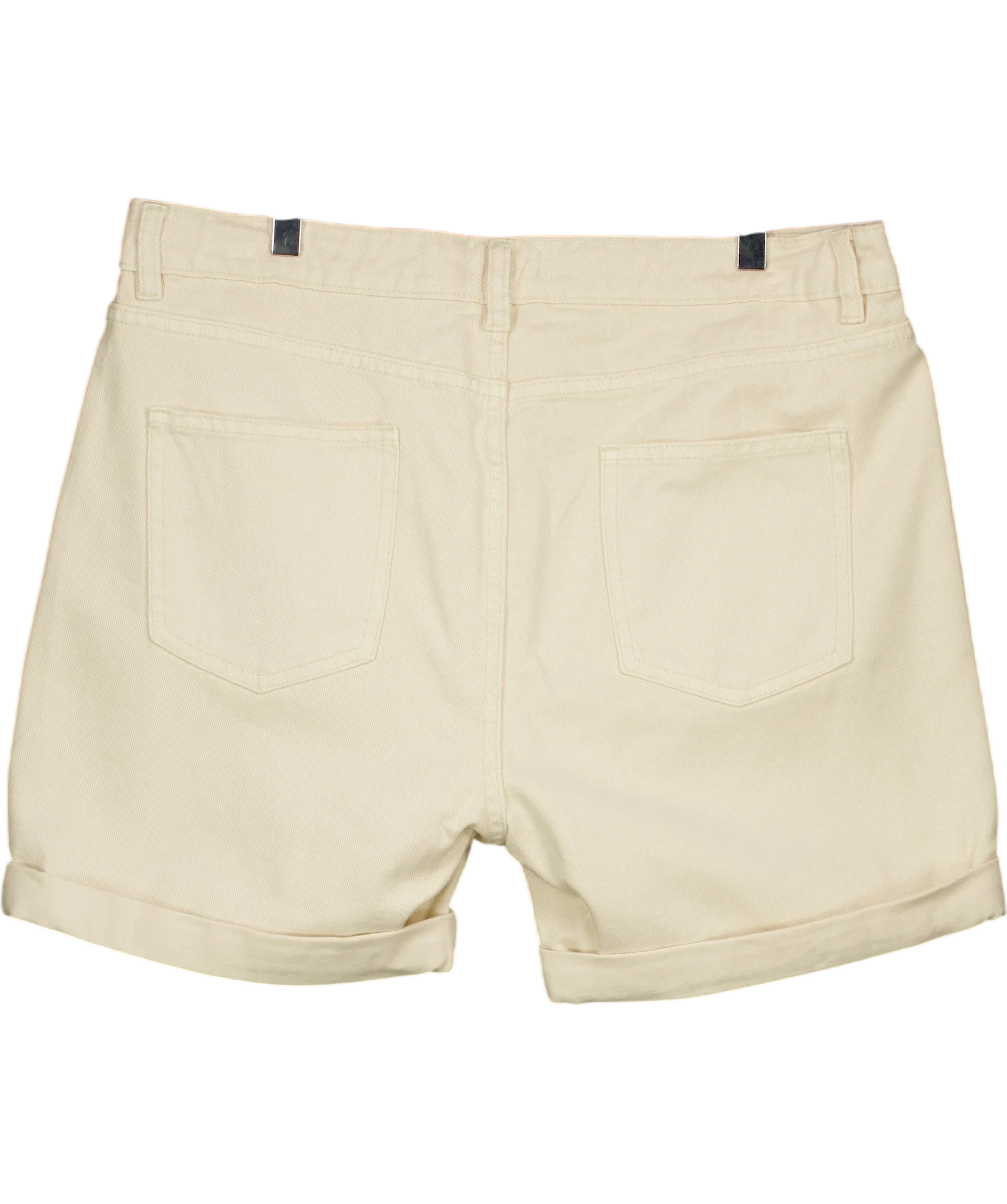 dorothy perkins Cream Turn Up Denim Boyfriend Shorts Ecru 1, size UK 14 — back