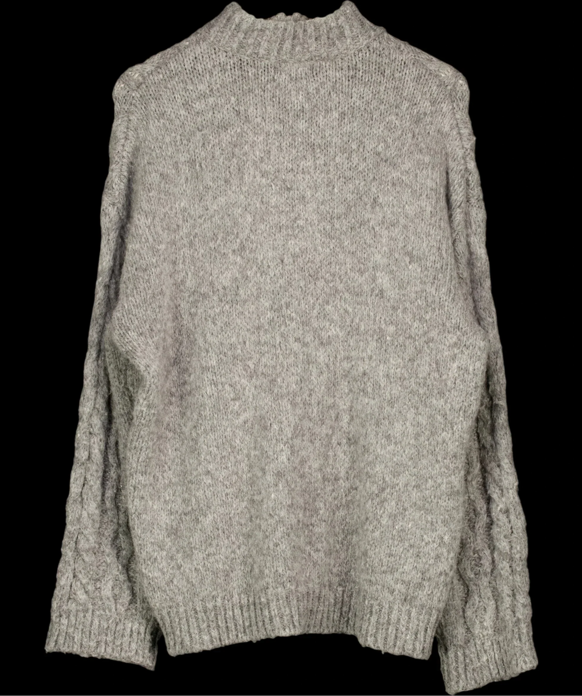LOVALL Grey SUPERSOFT Cable Knit 1/4 Zip OVERSIZE Jumper Dark Grey, size UK S — label