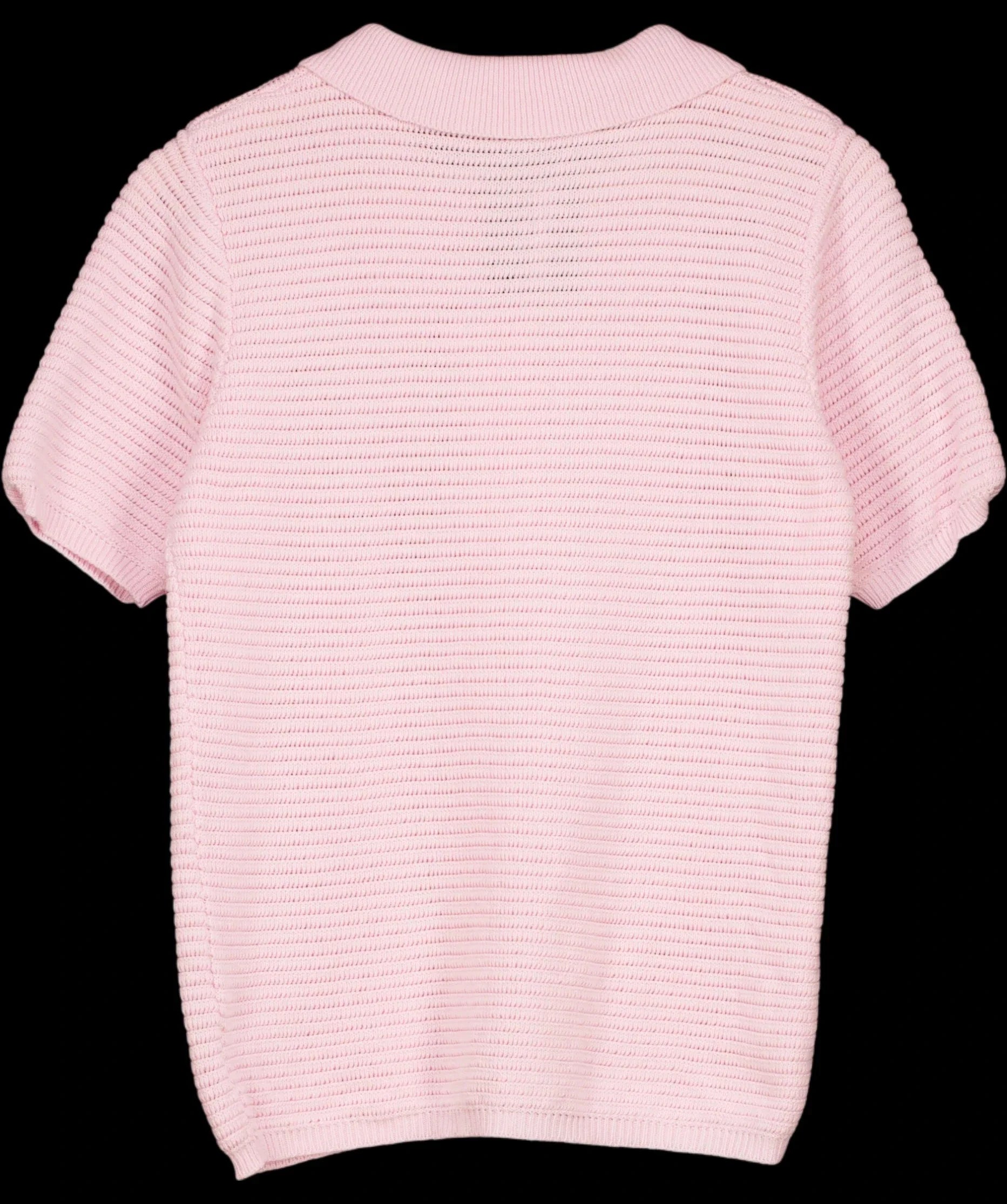 Showpo Pink Short Sleeve Collared Rib Knit Cardigan Top Pink, size UK 10 — label