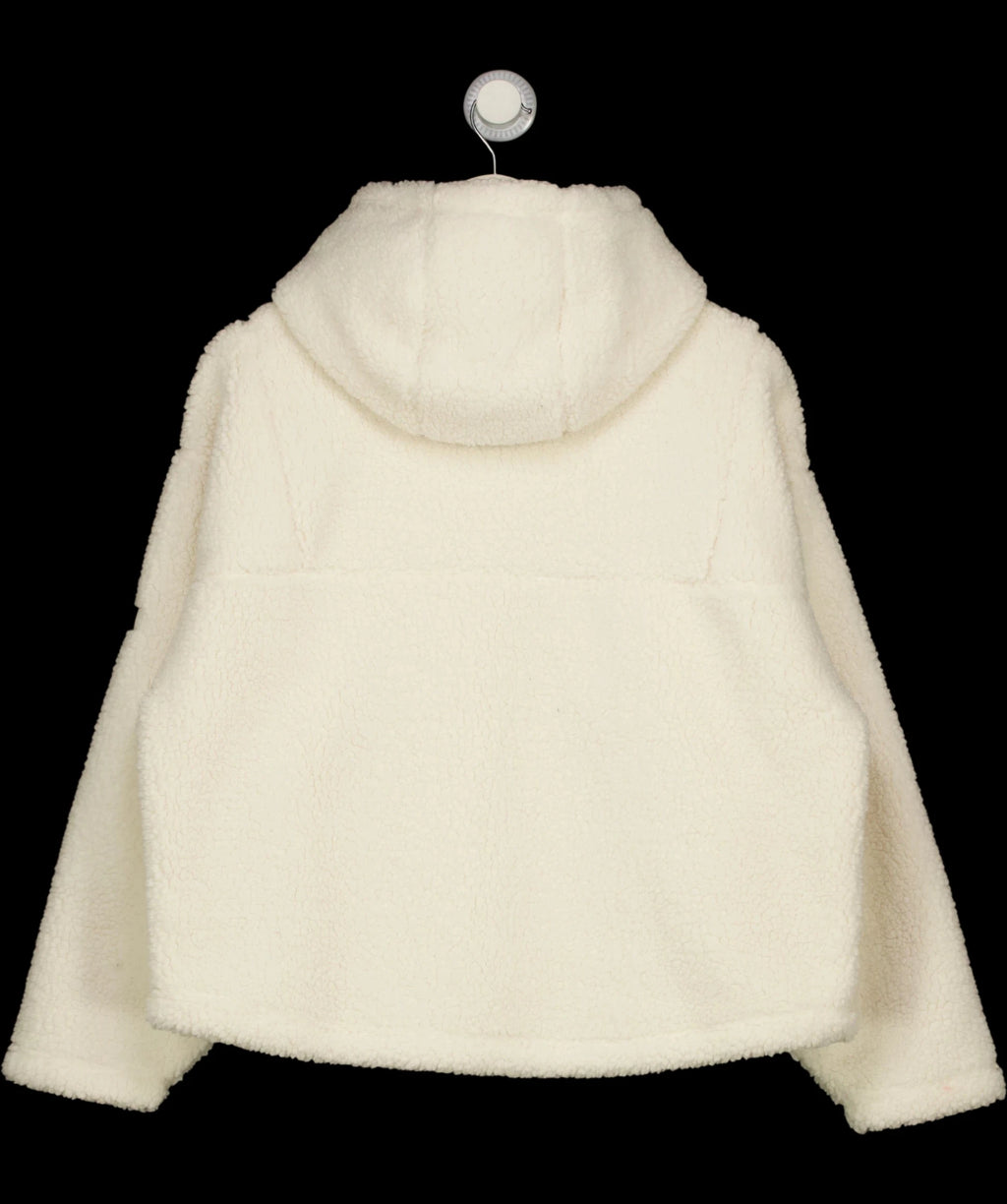 LOVALL Cream Fleece Full Zip Hooded Jacket, size UK S — label