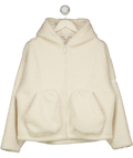 LOVALL Cream Fleece Full Zip Hooded Jacket, size UK S — front