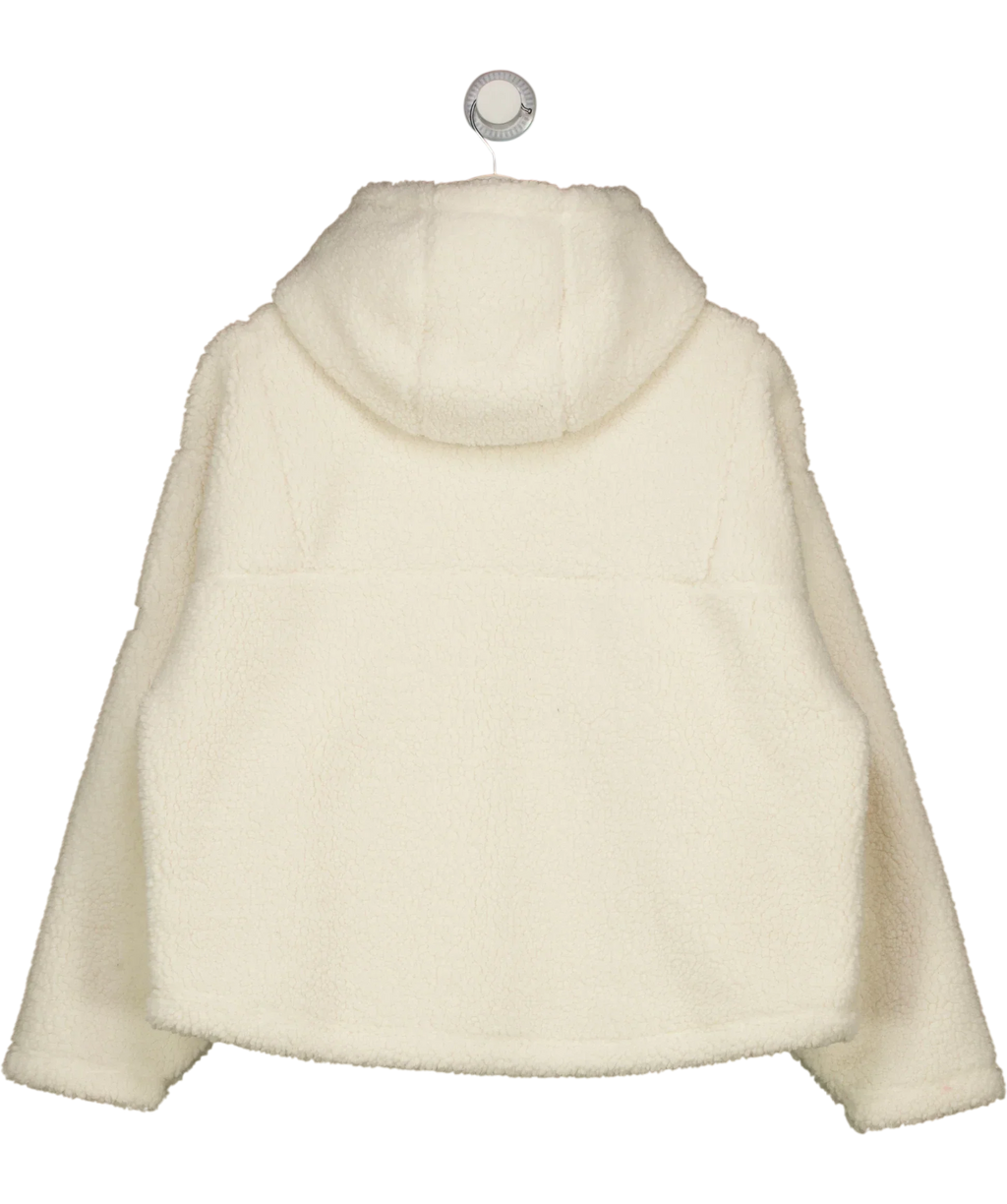 LOVALL Cream Fleece Full Zip Hooded Jacket, size UK S — back