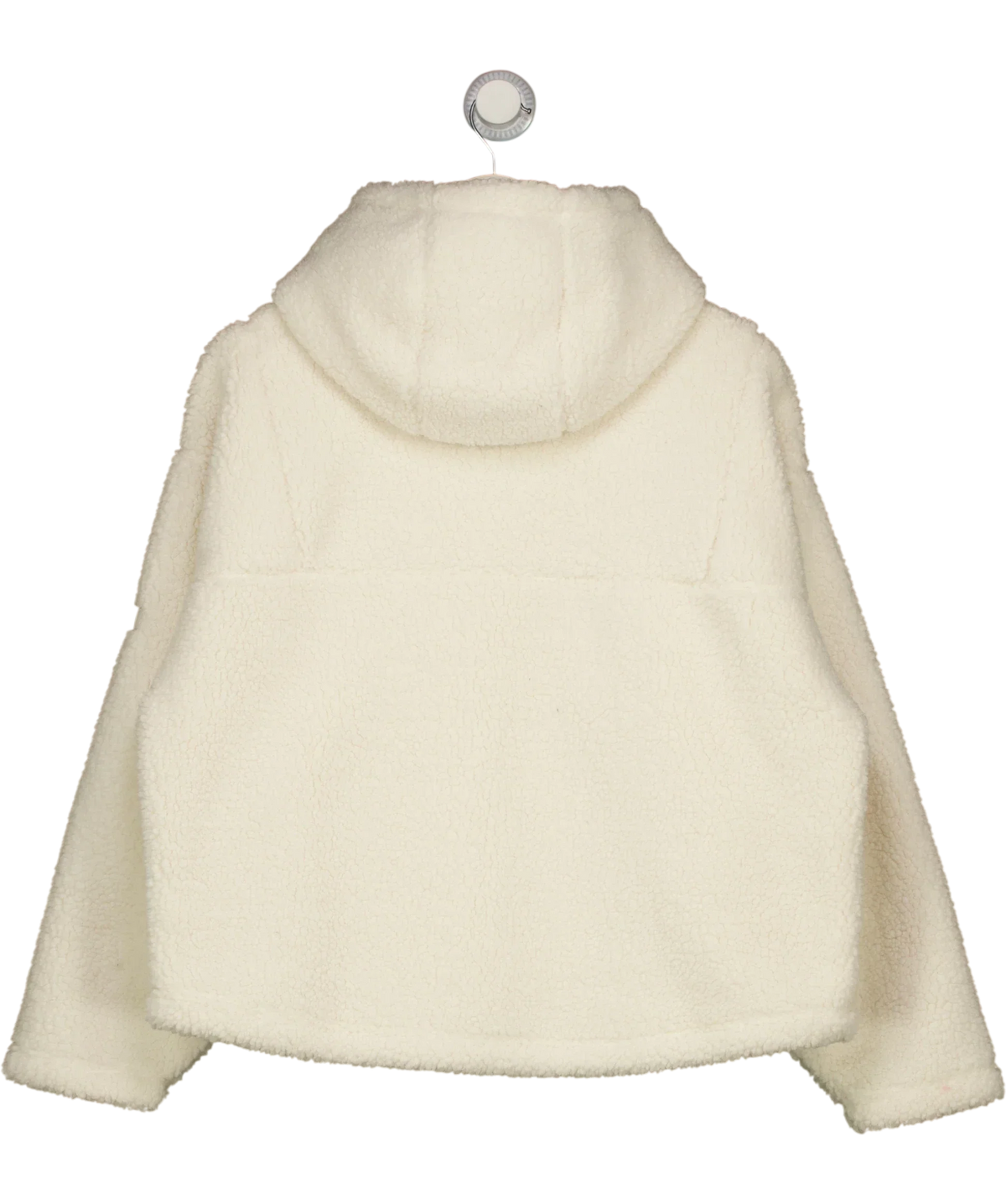 LOVALL Cream Fleece Full Zip Hooded Jacket, size UK S — back
