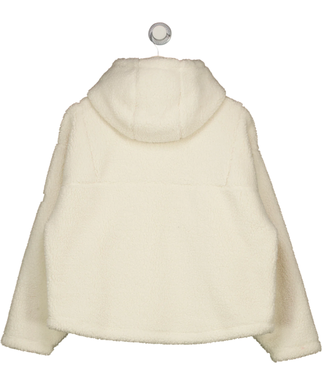 LOVALL Cream Fleece Full Zip Hooded Jacket, size UK S — back
