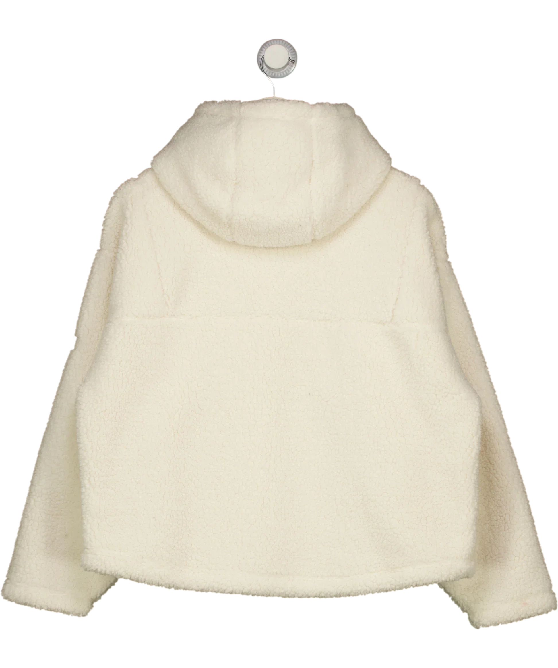LOVALL Cream Fleece Full Zip Hooded Jacket, size UK S — back