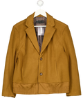 ASOS Brown DESIGN Cropped Wool Blend Smart Bomber Jacket Camel  BROWN, size UK S — front