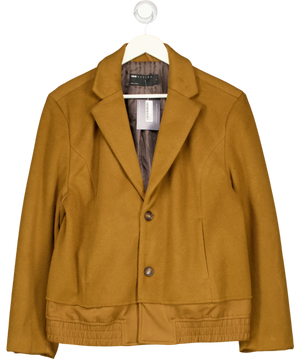 ASOS Design Cropped Wool Blend Smart Bomber Jacket Camel  Brown UK S