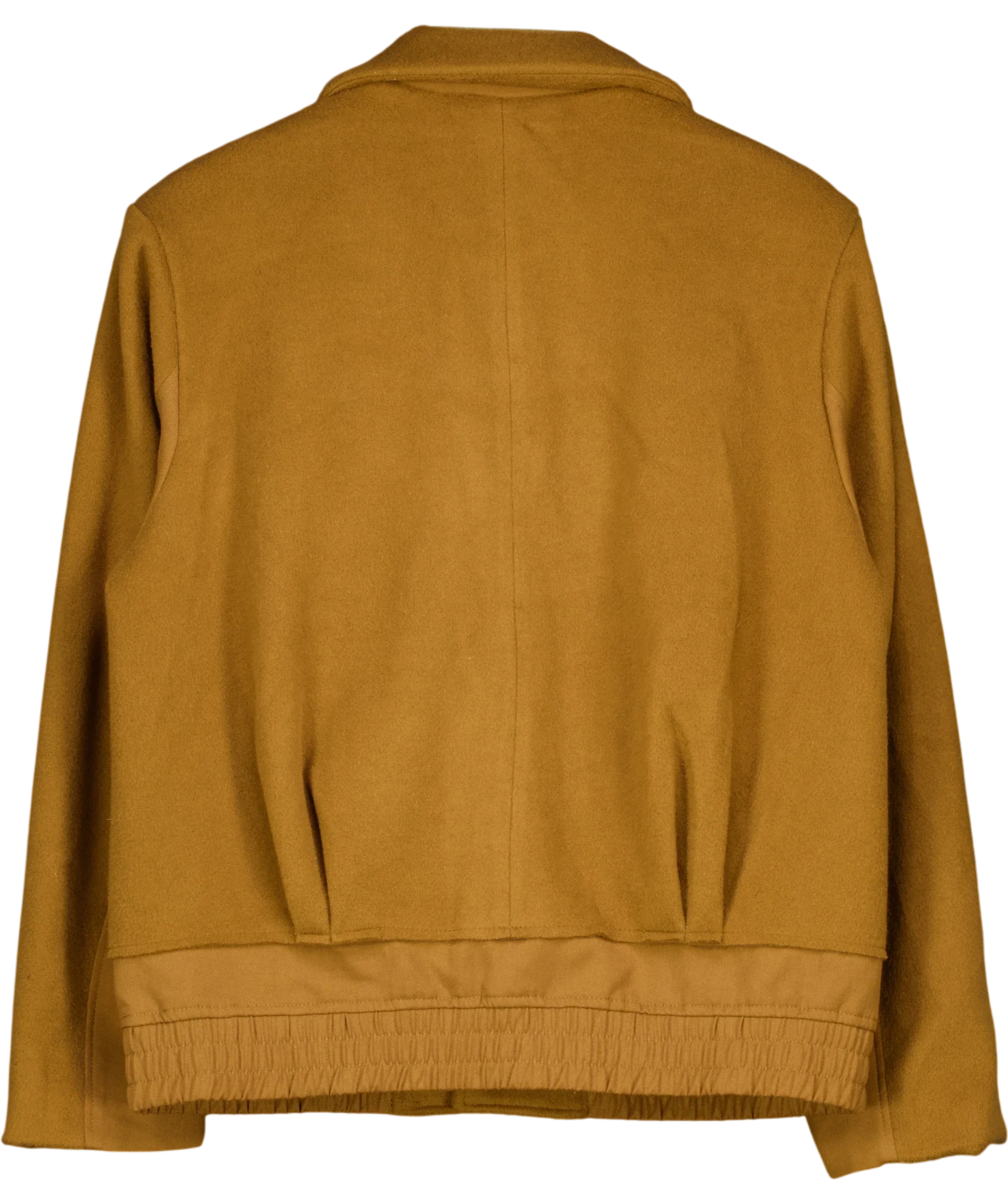 ASOS Brown DESIGN Cropped Wool Blend Smart Bomber Jacket Camel  BROWN, size UK S — back