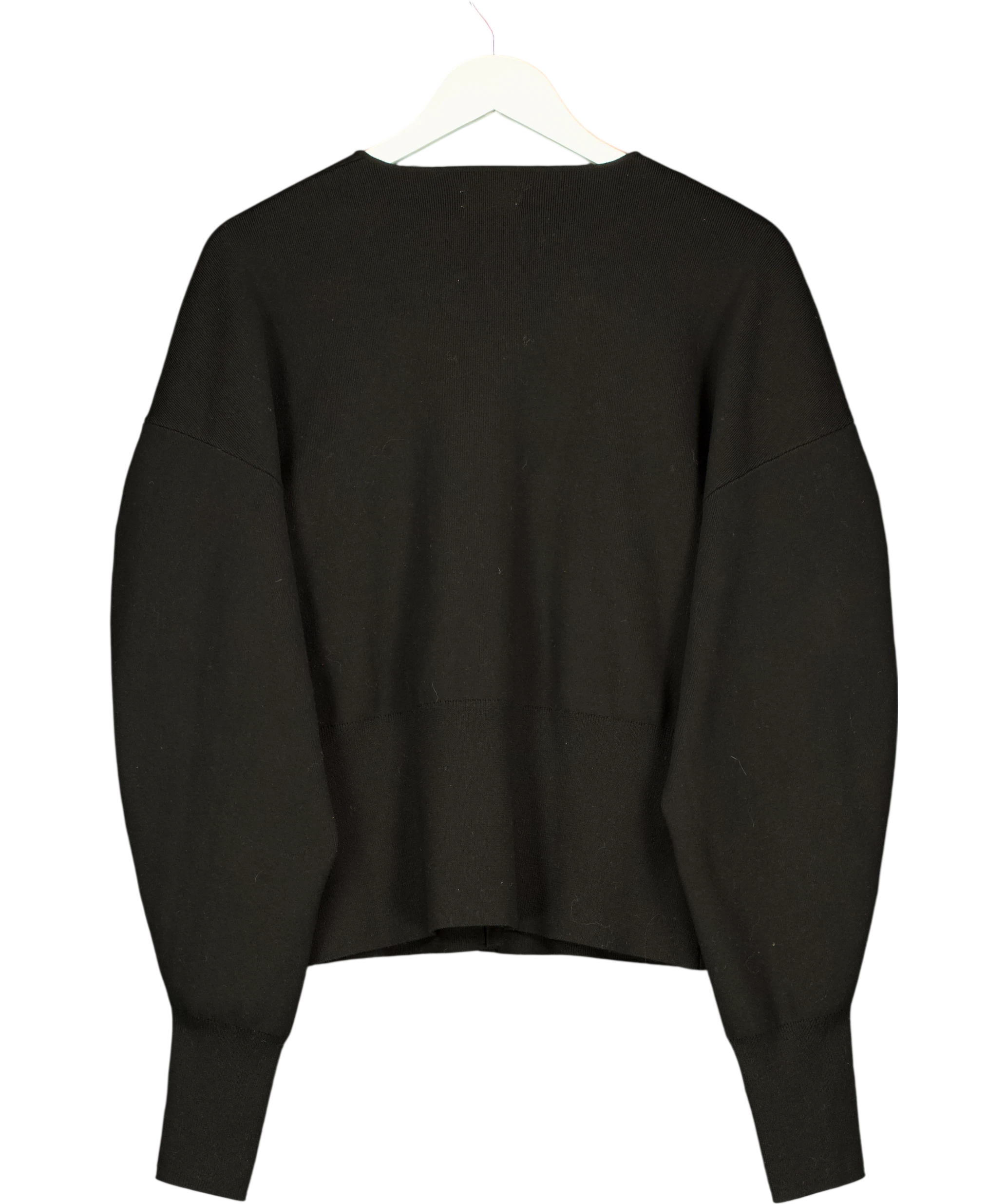 LOUNGE Black Ribbed Knitted Cardigan UK XXL — Back