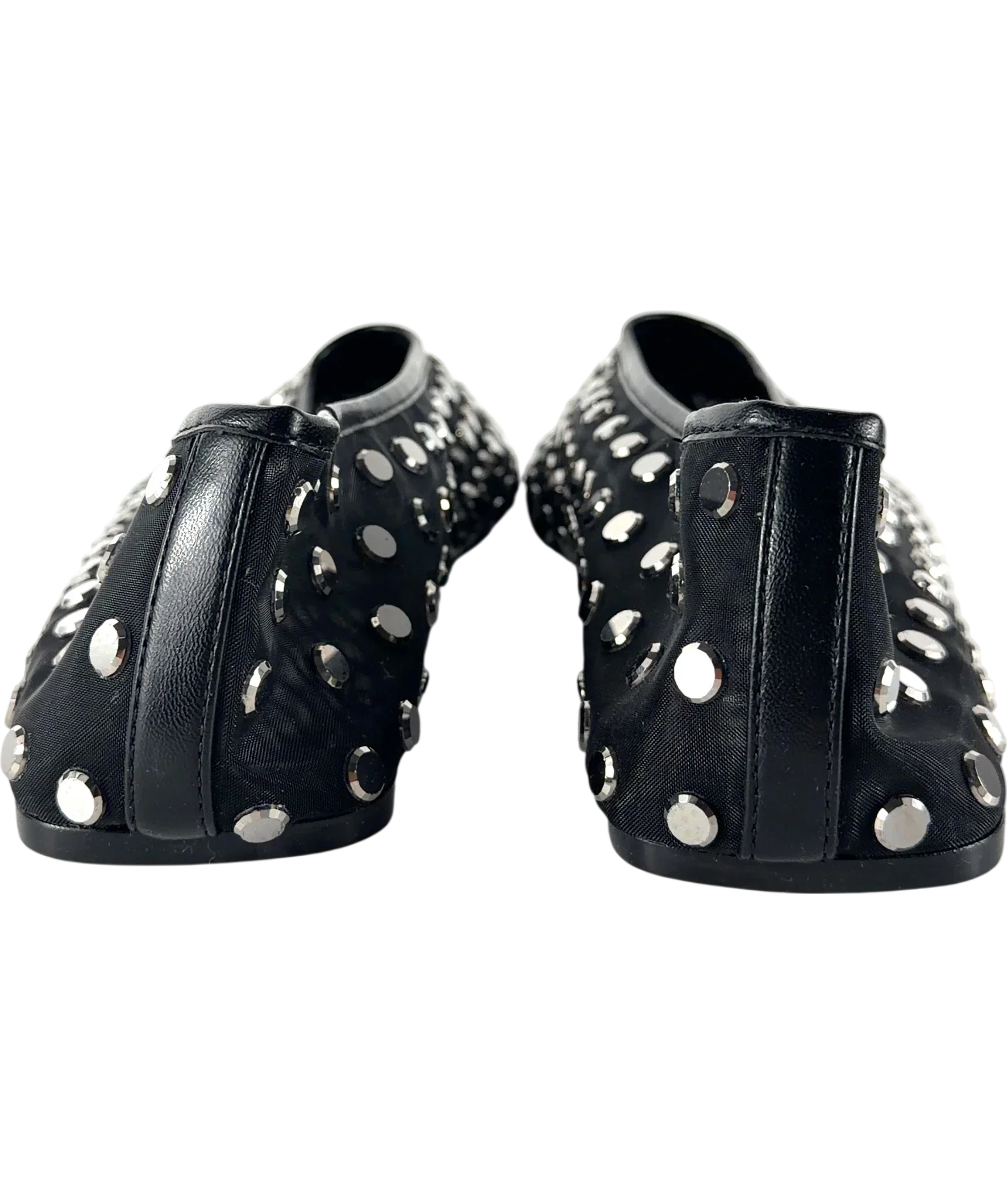 MNG Black Savoir Studded Mesh Ballet Flats Black EU 36, size UK 8 EU 41 👠 — back