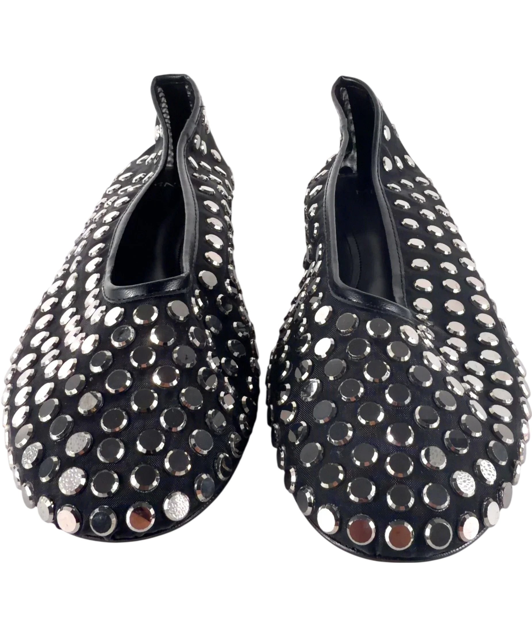 MNG Black Savoir Studded Mesh Ballet Flats Black EU 36, size UK 8 EU 41 👠 — detail