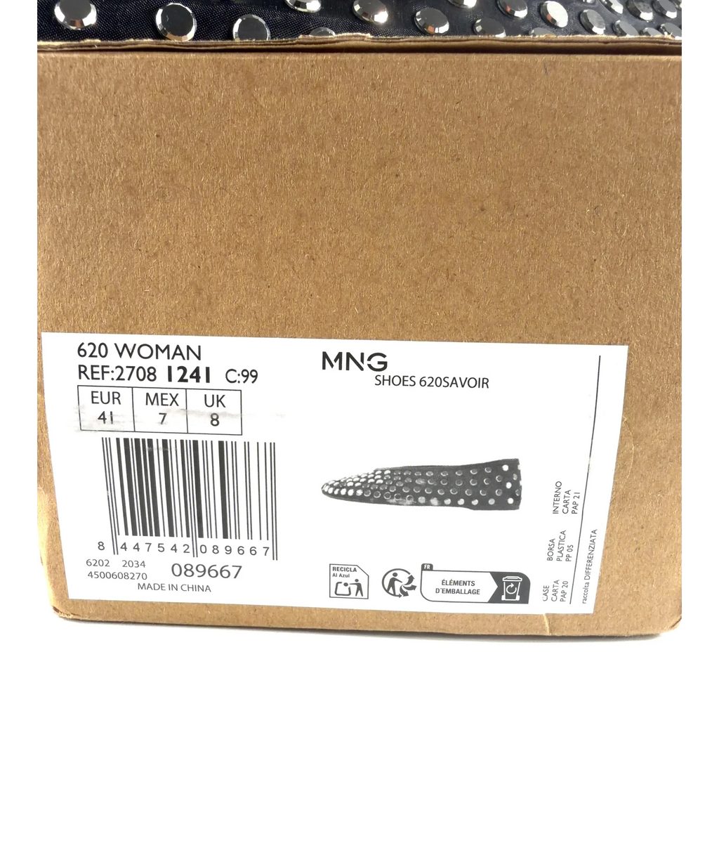 MNG Savoir Studded Mesh Ballet Flats Black Eu 36 UK 8 EU 41 — Brand