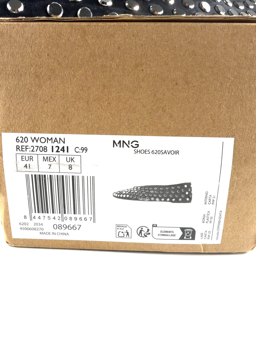 MNG Black Savoir Studded Mesh Ballet Flats Black EU 36, size UK 8 EU 41 👠 — fabric detail