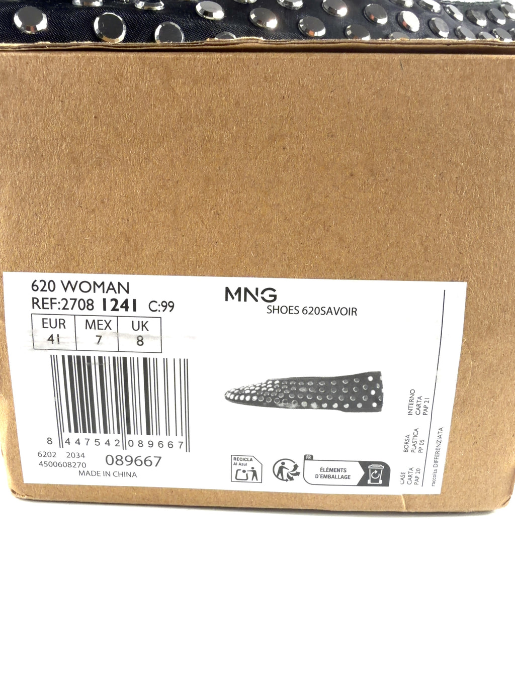 MNG Black Savoir Studded Mesh Ballet Flats Black EU 36, size UK 8 EU 41 👠 — additional view