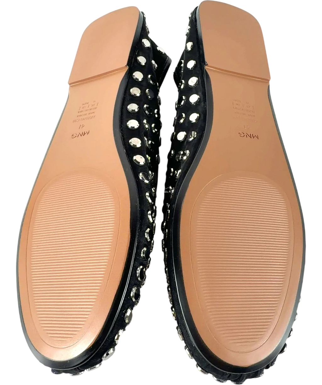 MNG Savoir Studded Mesh Ballet Flats Black Eu 36 UK 8 EU 41 — Sole