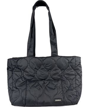 Adanola Quilted Nylon Tote Bag Black