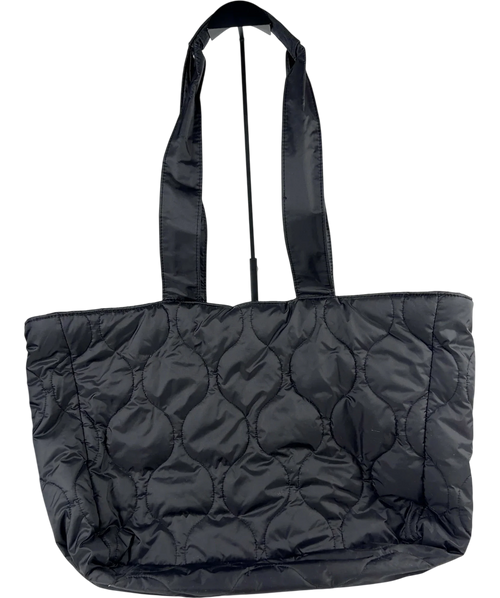 Adanola Black Quilted Nylon Tote Bag — back
