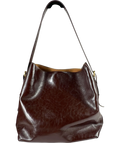 ZARA dark brown Maxi Bucket Bag — front