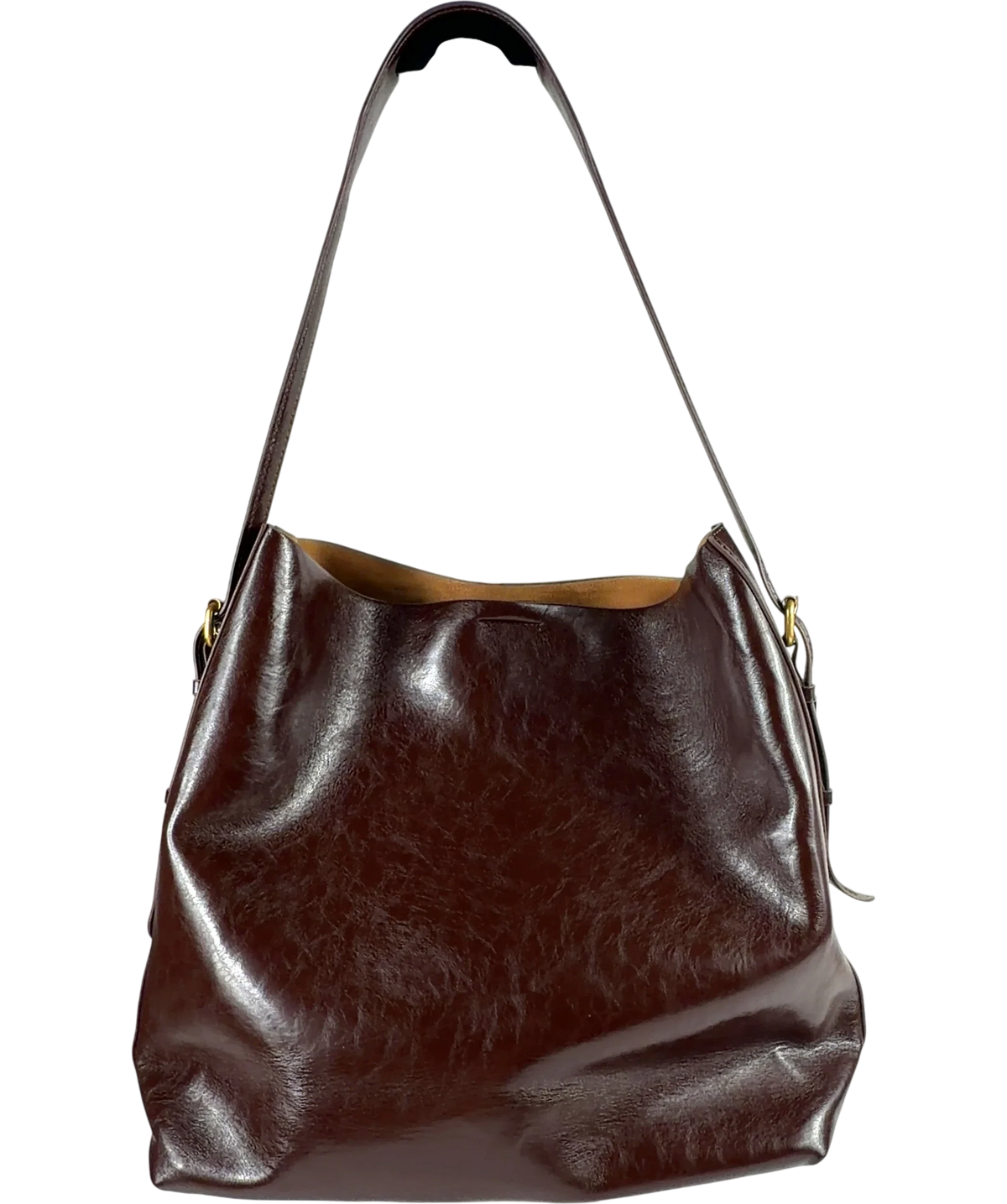 ZARA dark brown Maxi Bucket Bag — front