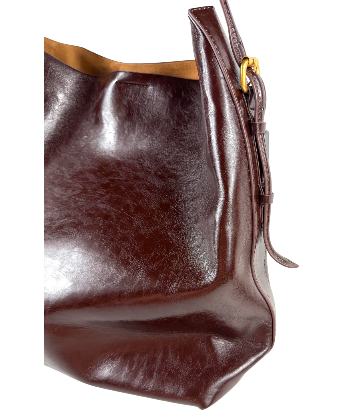 ZARA dark brown Maxi Bucket Bag — back