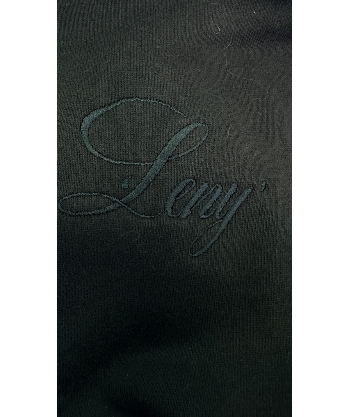 Leny Black Black Embroidered Script Zip Up Hoodie, size UK S — detail