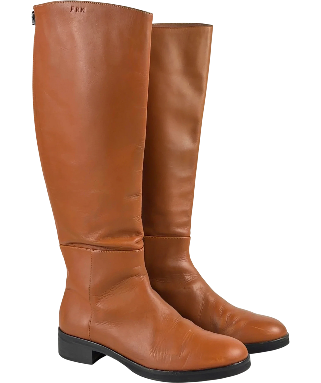 FRAME tan Le Ramsey Knee High Boot, size UK 4.5 EU 37.5 👠 — front