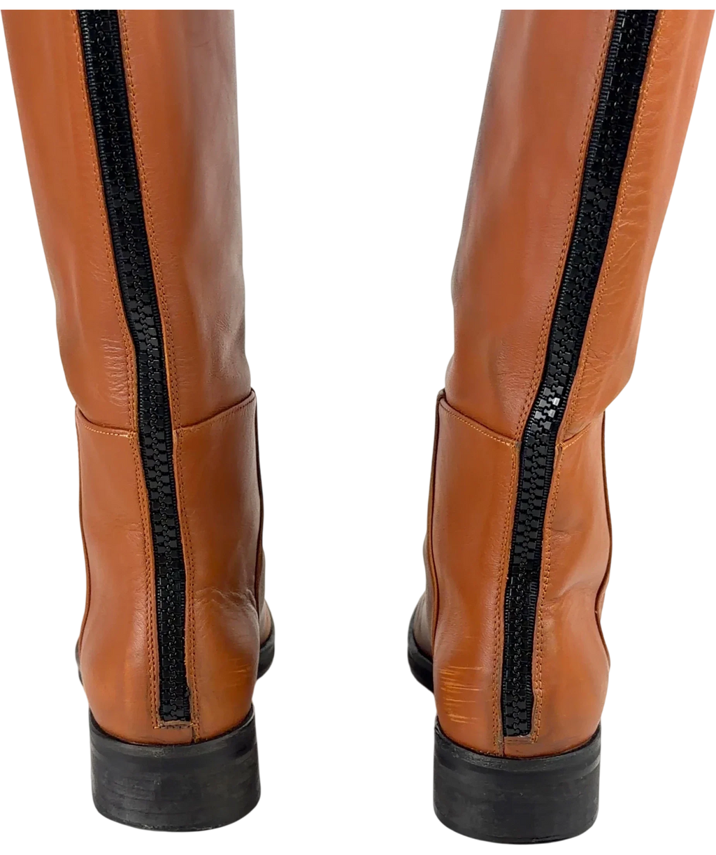 FRAME tan Le Ramsey Knee High Boot, size UK 4.5 EU 37.5 👠 — back