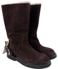 M'ARCHIVE dark brown mid-calf boots, size UK 4 EU 37 👠 — front