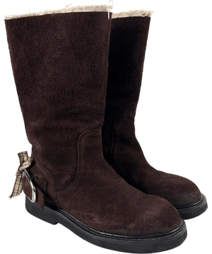 M'Archive Marchen Mid-Calf Boots Brown Shearling UK 4