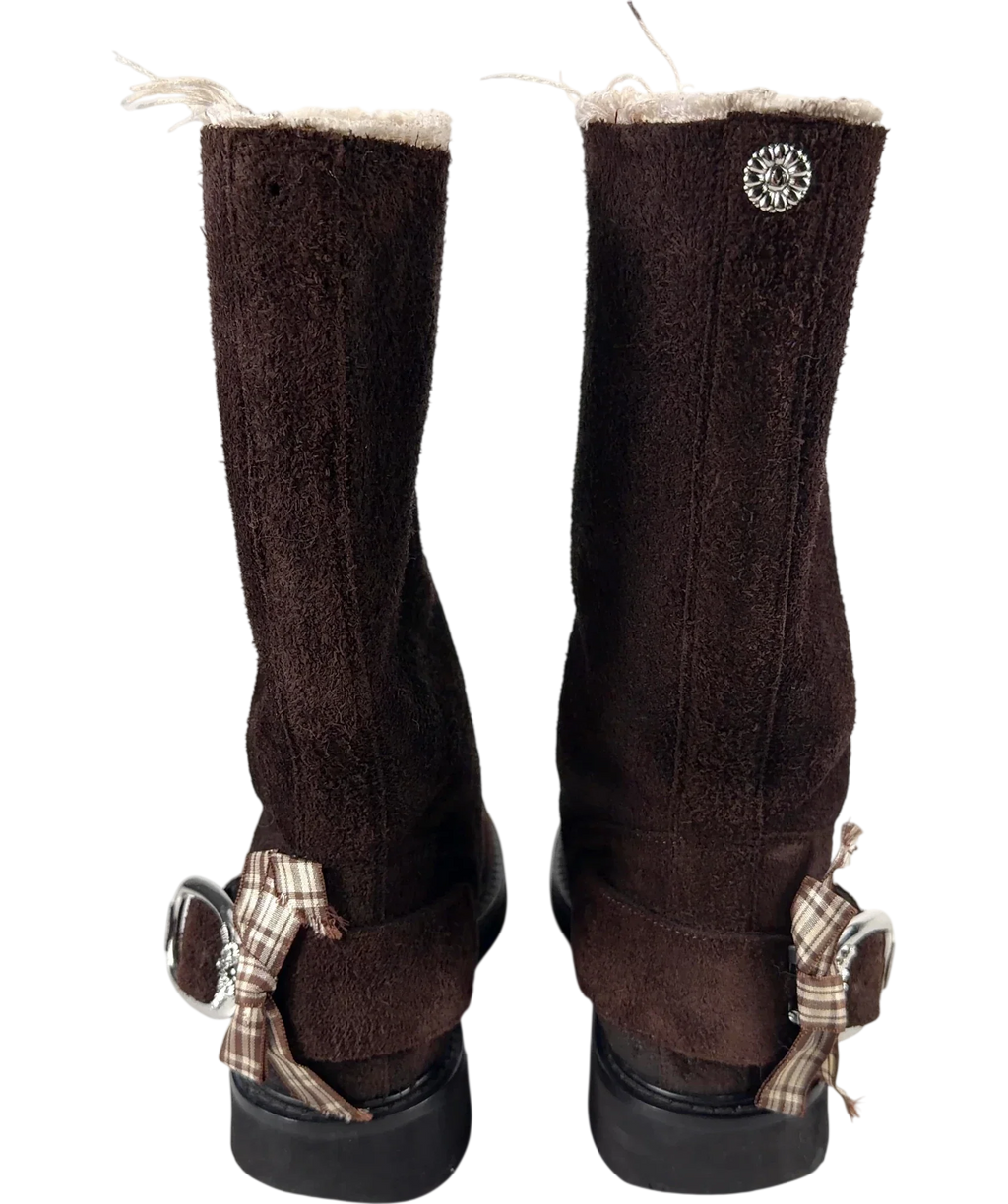 M'ARCHIVE dark brown mid-calf boots, size UK 4 EU 37 👠 — back