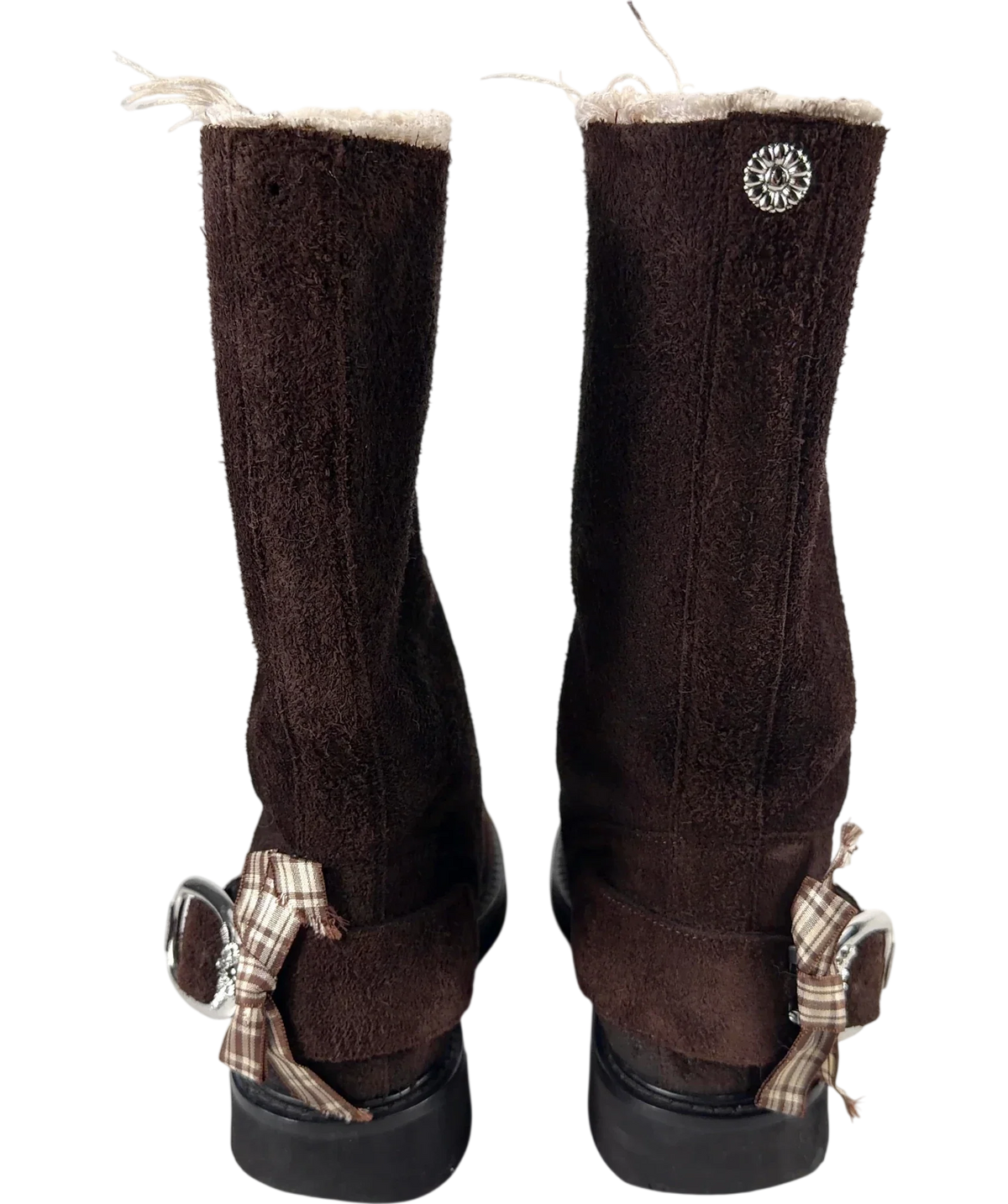 M'ARCHIVE dark brown mid-calf boots, size UK 4 EU 37 👠 — back