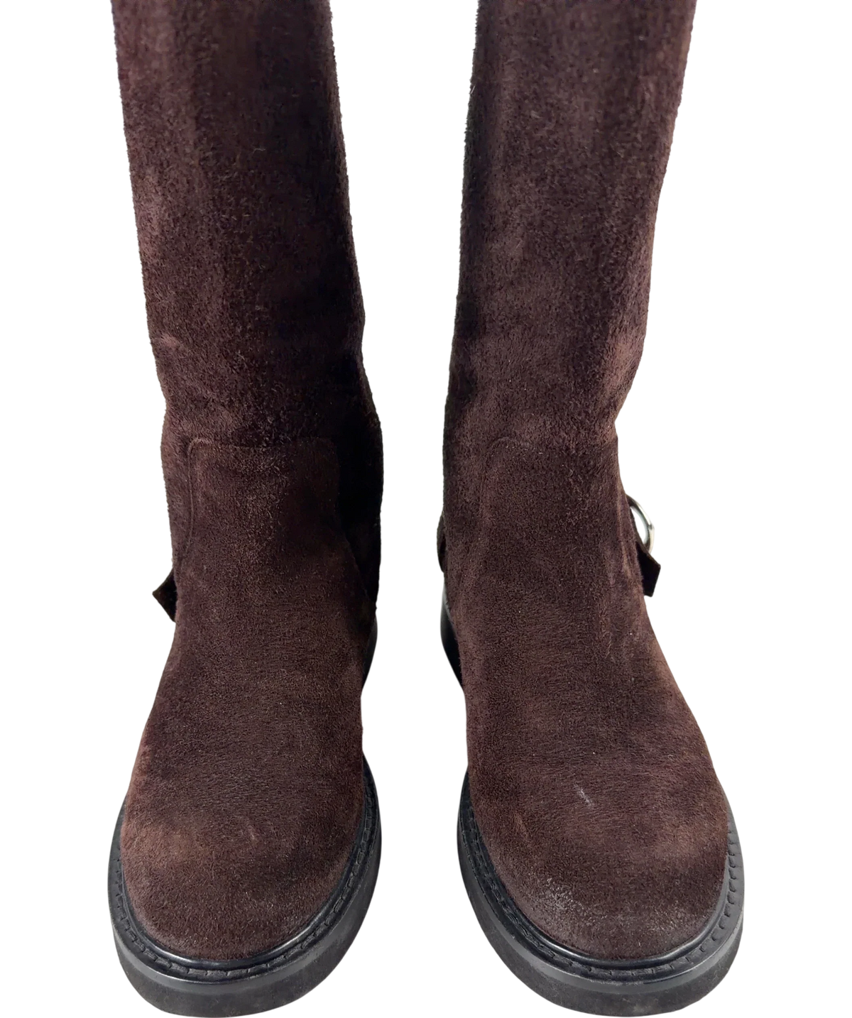 M'ARCHIVE dark brown mid-calf boots, size UK 4 EU 37 👠 — detail