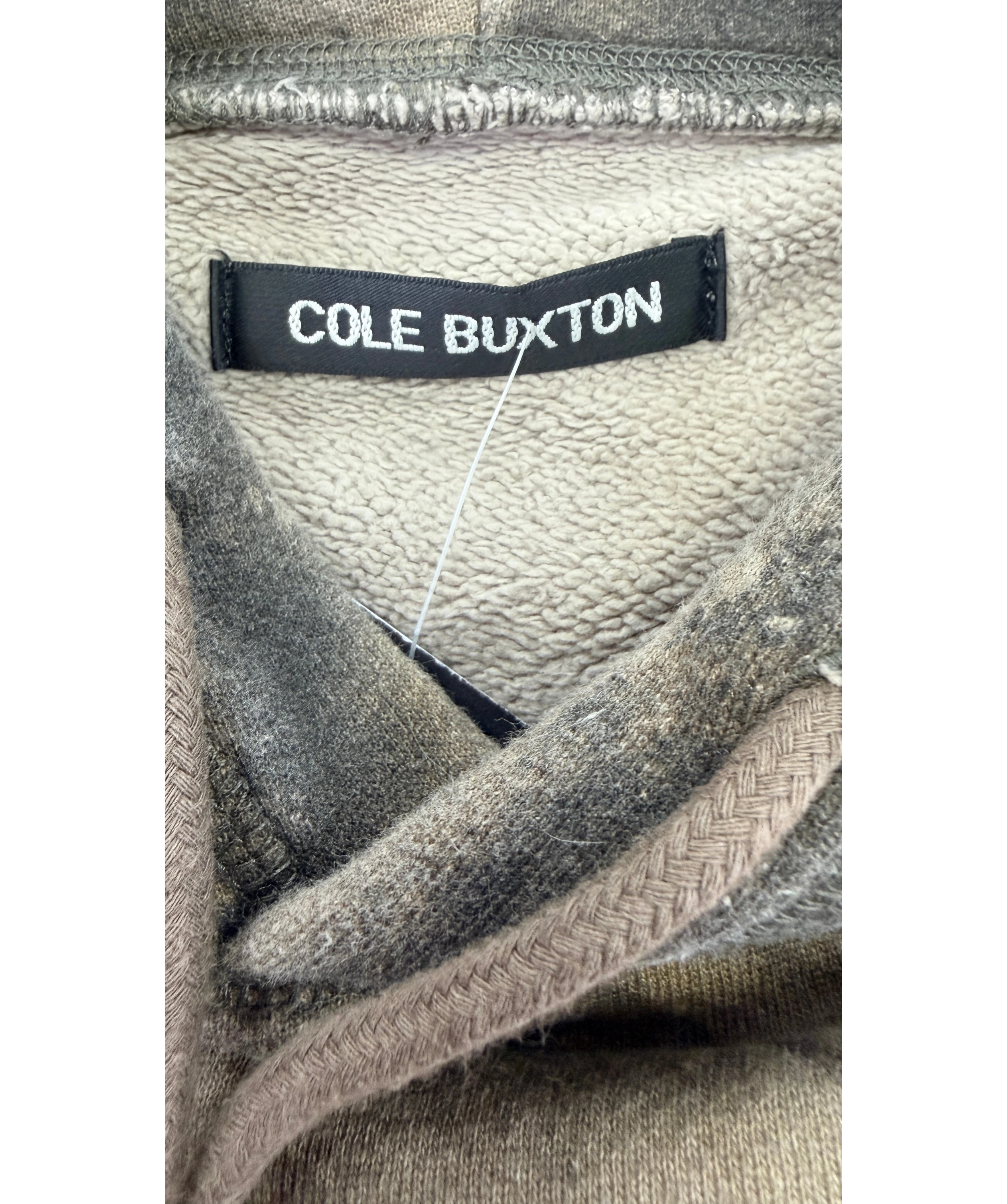 Cole Buxton Green Real Tree Camo Hoodie, size UK S — detail