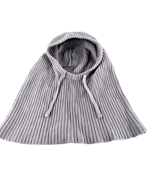 Colors Grey Ribbed Hooded Scarf