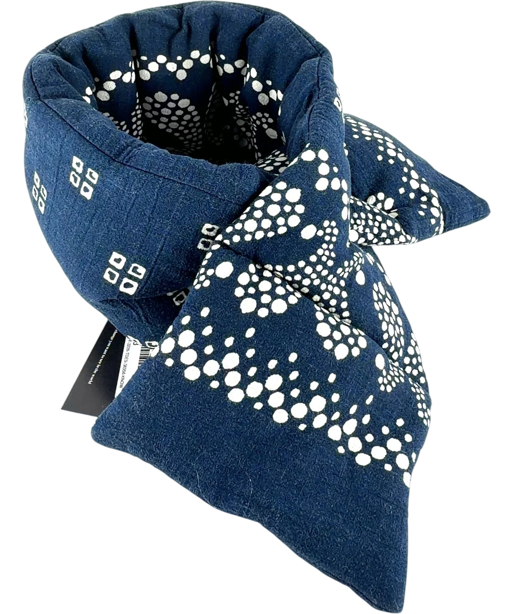 Kapital Bandana Kesa Scarf Blue And White Quilted — Back