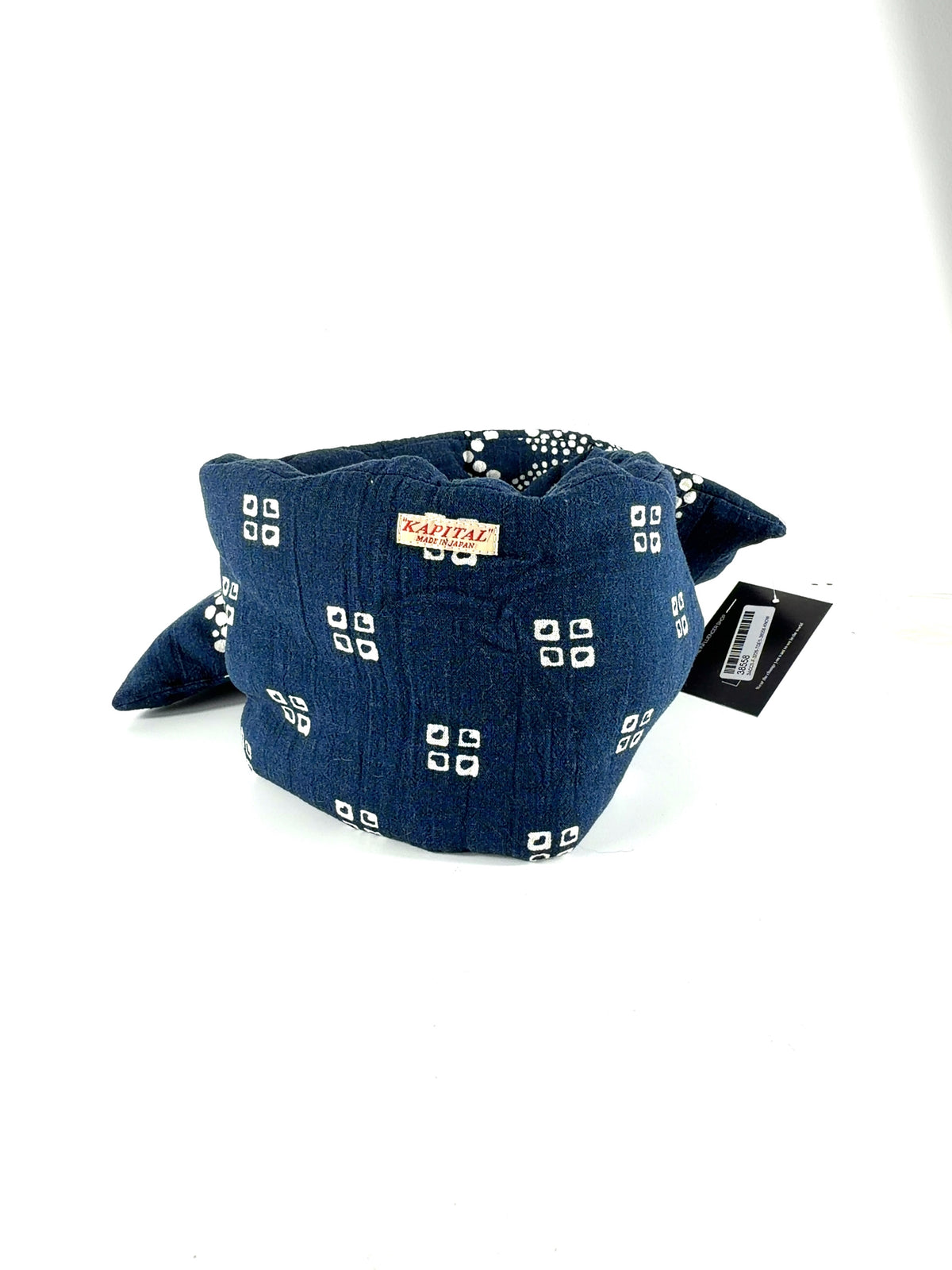 Kapital Blue Bandana Kesa Scarf — care label