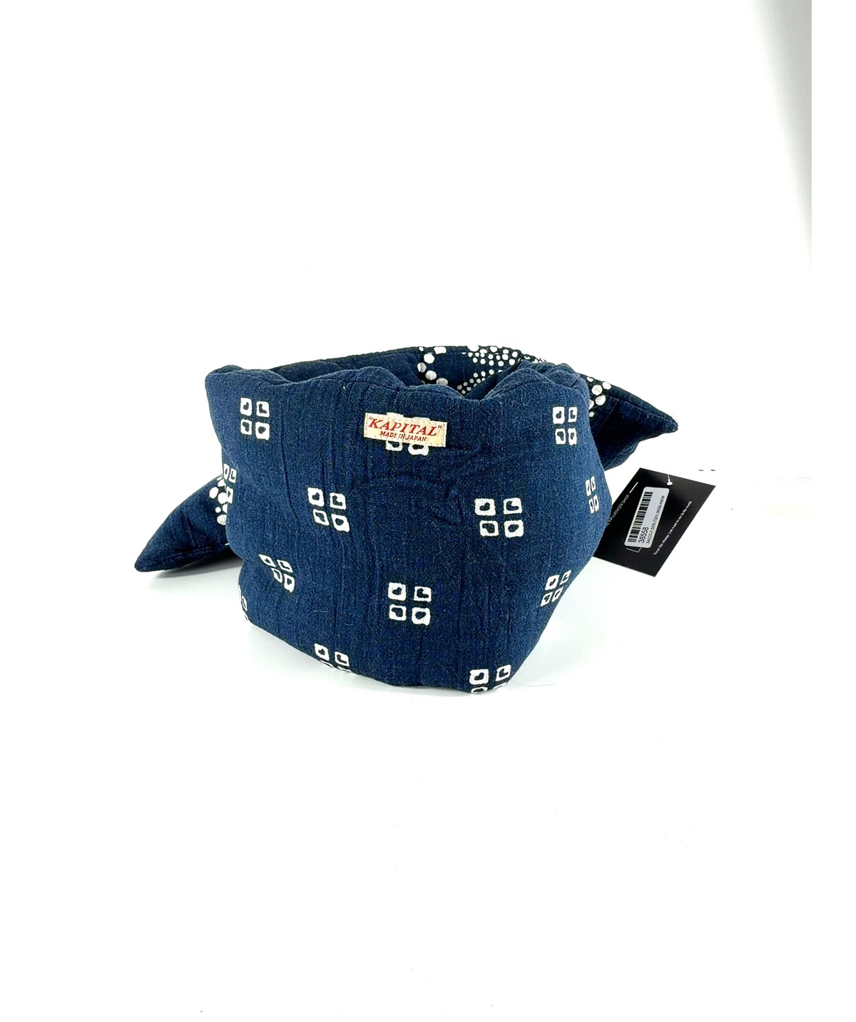 Kapital Bandana Kesa Scarf Blue And White Quilted — Materials
